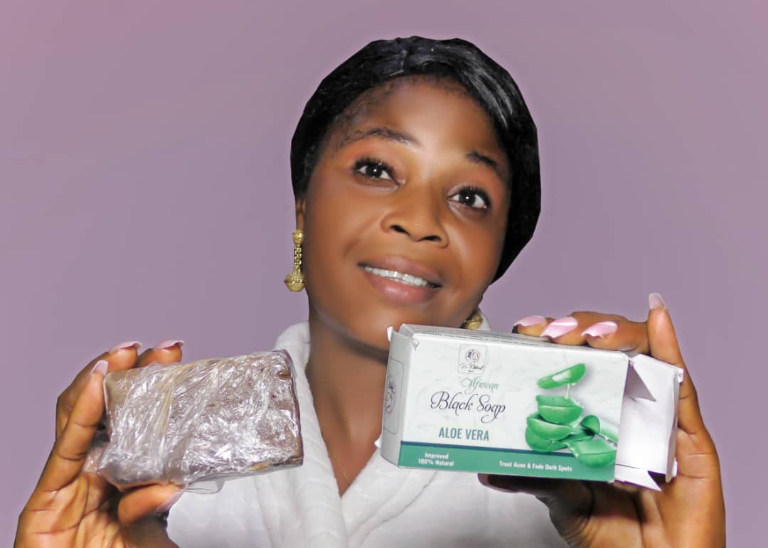 Rc natural African black soap bar for face with lemon