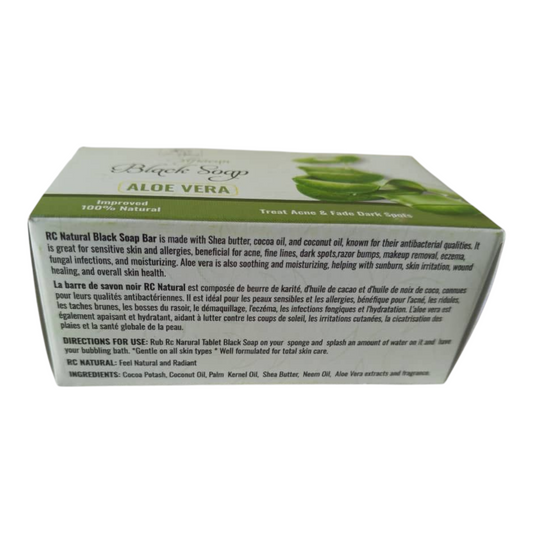Rc natural African Black Soap Bar for face concentrated with Aloe vera