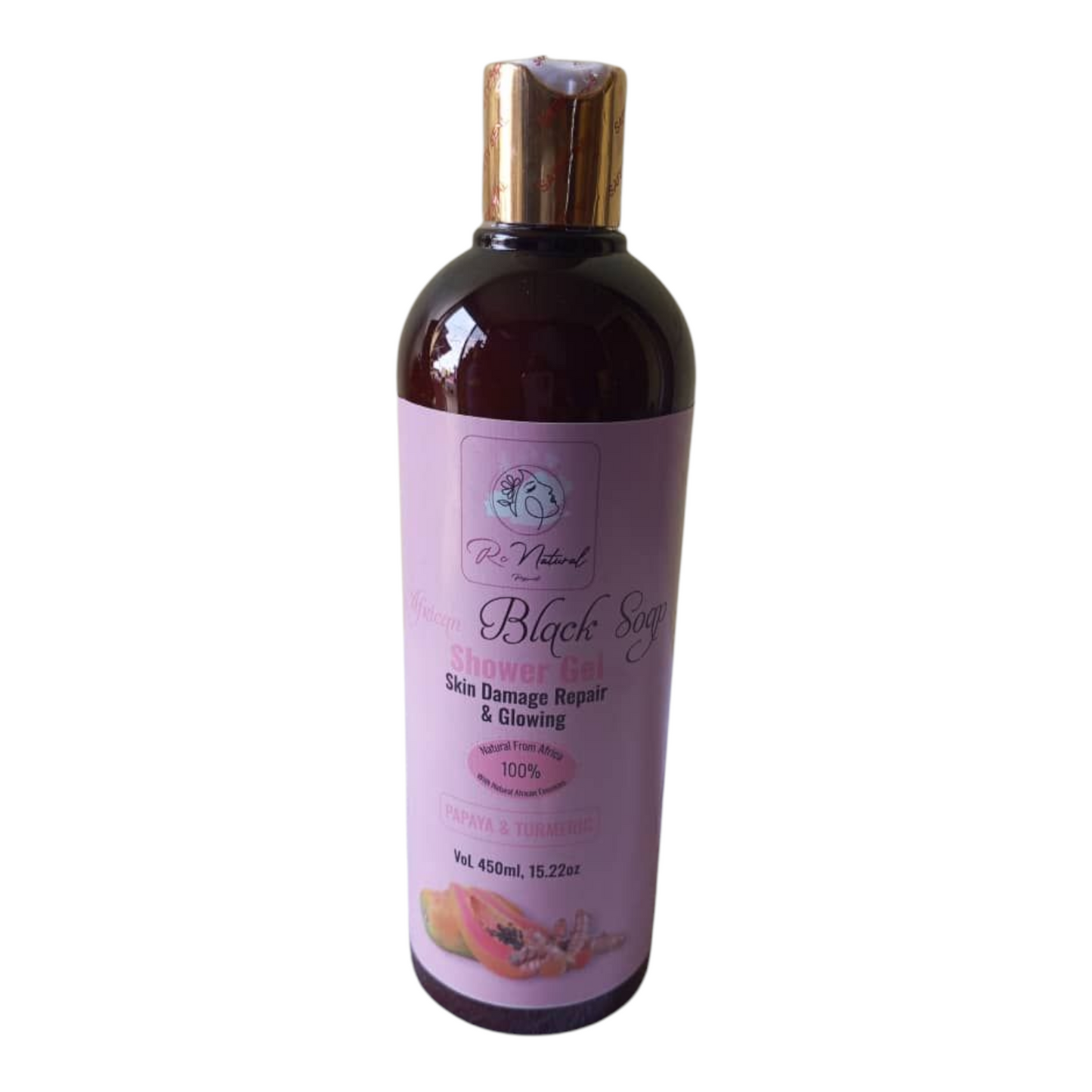 Rc natural African Black Soap  gel concentrated with turmeric and papaya