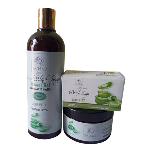 Rc natural African Black Soap concentrated with Aloe vera combo